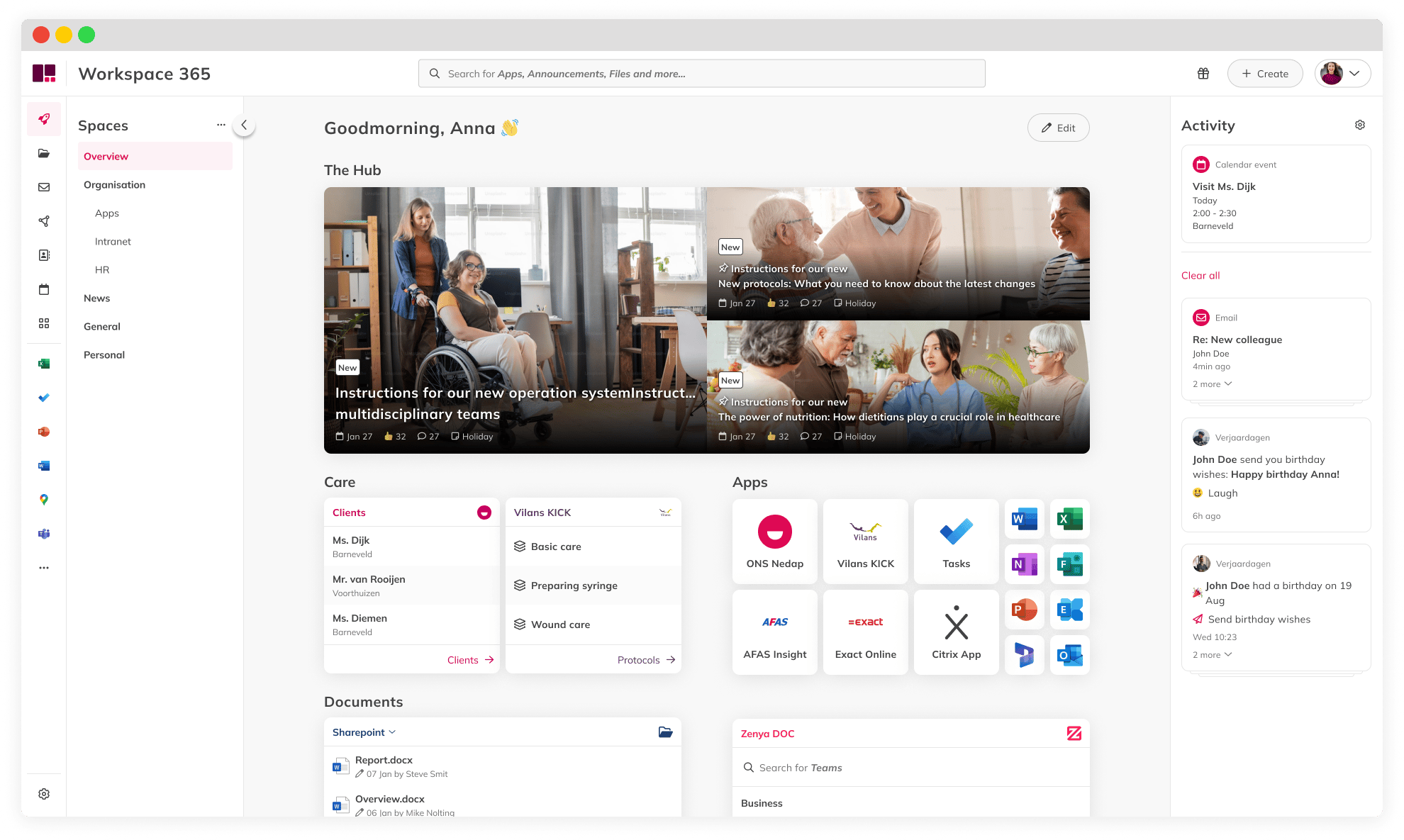 Care dashboard