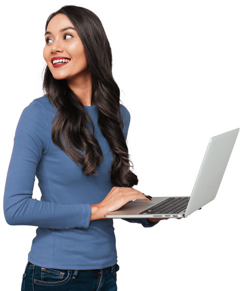 Standing-Woman-Laptop