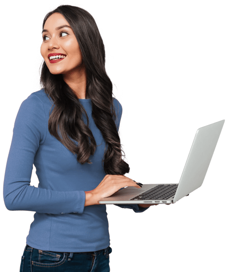 Standing-Woman-Laptop