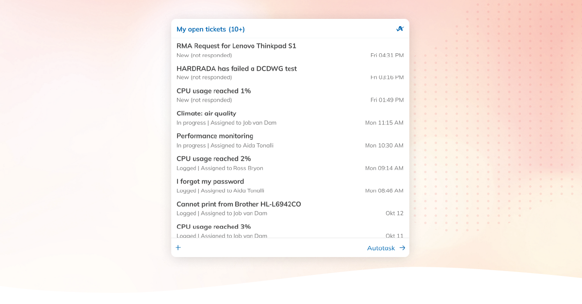 Workspace 365 | Beheer je support tickets gemakkelijk met AutoTask